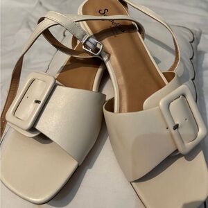 Seychelles Cream Sandals with Adjustable Straps